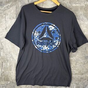 Reebok Black and Blue Short Sleeve Tee‎ with Graphic Design Sz XL Men